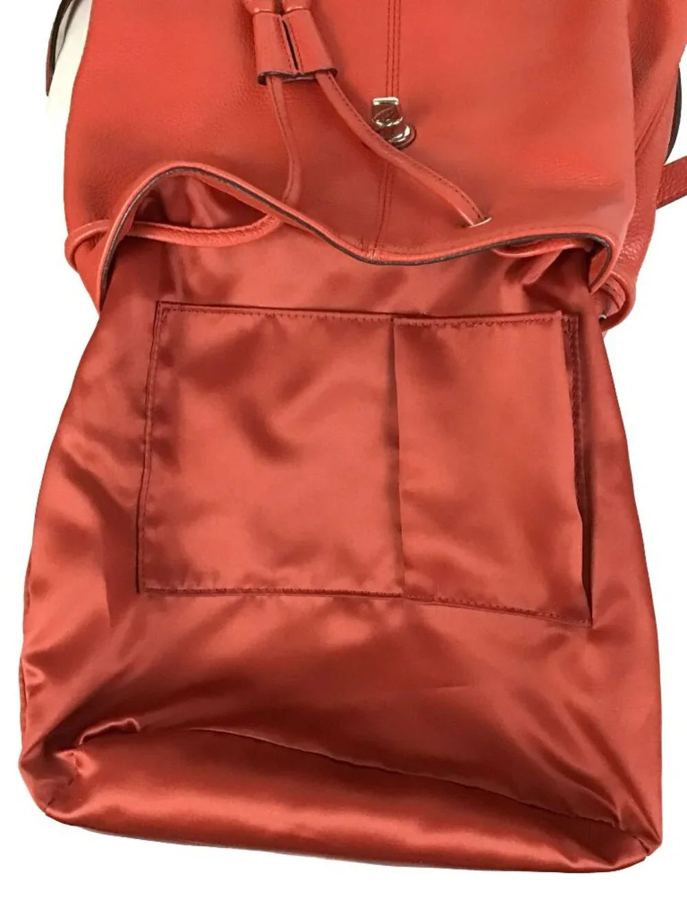 Coach Park Red Pebbled Leather Turnlock Sling Backpack
